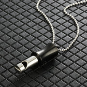Stainless Steel Whistle Pendant Necklace Meditation Breath Whistle Jewelry