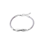 Custom Name&Date Infinite Dimond Leather Bracelet Valentine's Day Gift