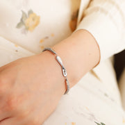 Custom Name&Date Infinite Dimond Leather Bracelet Valentine's Day Gift