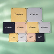 30pcs/Lot Custom Logo Square Tags Personalized Four Holes Clothing Label