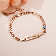 Custom Engraved Bracelet With Birthstone Gift For Kids