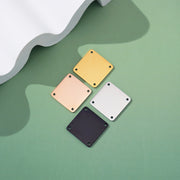 30pcs/Lot Custom Logo Square Tags Personalized Four Holes Clothing Label