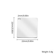 20pcs/Lot Stainless Steel Custom Logo Side Hole Rectangle Tags Charms