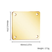 30pcs/Lot Custom Logo Square Tags Personalized Four Holes Clothing Label