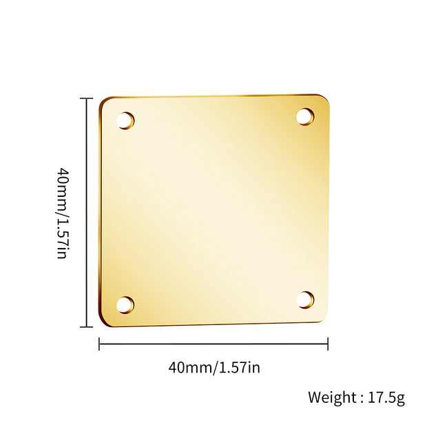 30pcs/Lot Custom Logo Square Tags Personalized Four Holes Clothing Label