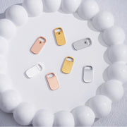 20pcs/Lot 7x14mm Custom Logo Mini Rectangle Charm Name Bracelet Beads