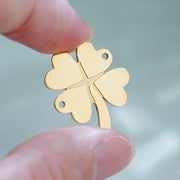 10pcs Stainless Steel Four Leaf Clover Connectors DIY Necklace Charm Blanks