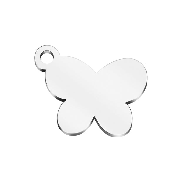 20pcs/Lot Stainless Steel Custom Logo Butterfly Charm Connector