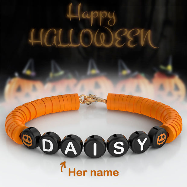 Halloween Gift Custom Name Rainbow Bracelet
