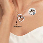 Mother's Day Gift Mom Personalized Heart Photo Projection Necklace
