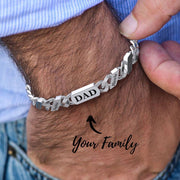 Father's Day Gifts Custom Family Names Cuban Link Chain Bracelet