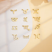 12pcs one set 20x15mm Zodiac Jewelry Connector Charms Twelve Constellation Logo Beads Blanks