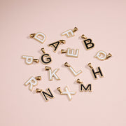 26pcs 17X15mm A-Z One set Enamel Initial Charms With Bails