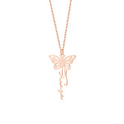 Custom Birth Butterfly Name Necklace