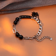 Personalized Halloween Couple Bracelet Set With Spider Web Charm