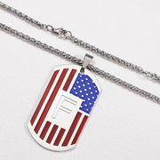 29x51mm Stainless Steel Dog Tag Initial Pendant Etched Flag Military Tag Initial Blanks