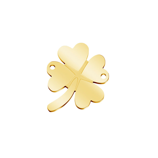 10pcs Stainless Steel Four Leaf Clover Connectors DIY Necklace Charm Blanks