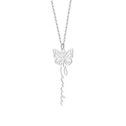 Custom Birth Butterfly Name Necklace