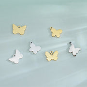 20pcs/Lot Stainless Steel Custom Logo Butterfly Charm Connector