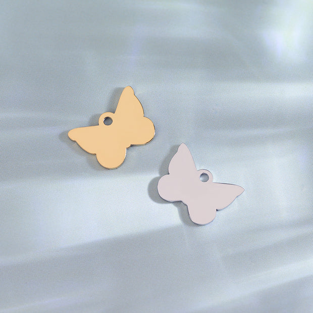 20pcs/Lot Stainless Steel Custom Logo Butterfly Charm Connector