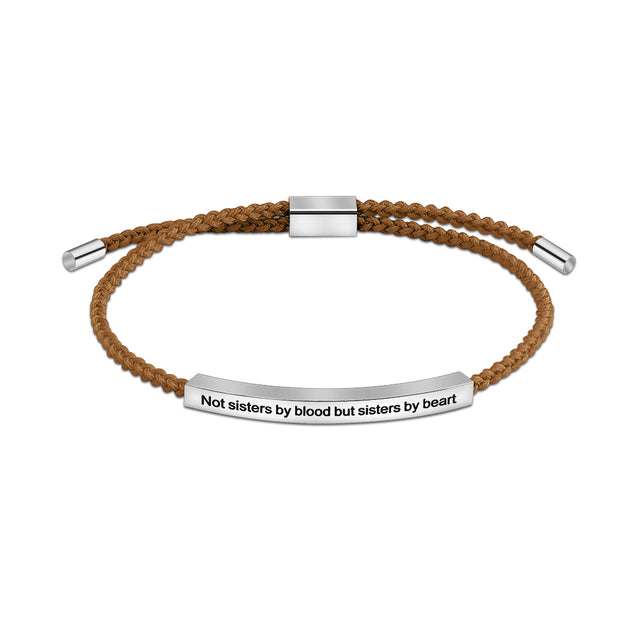 Custom Engraved Bar Tube Braided Bracelet For Girls Mother's Day Gift