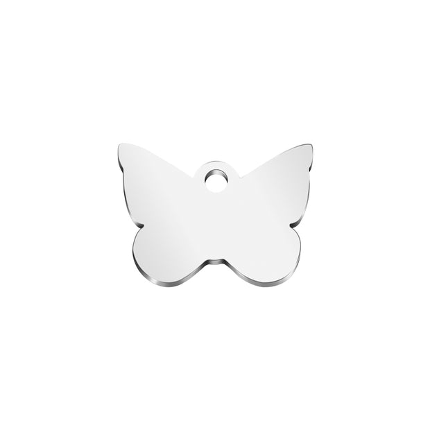20pcs/Lot Stainless Steel Custom Logo Butterfly Charm Connector