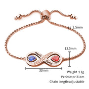 Valentine's Day Gift Custom Name Birthstone Adjustable Bracelet