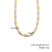 5pcs Women Multicolor Twisted Flat Blade Snake Necklace