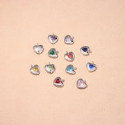 12pcs 9/10mm 12 colours mixed Heart Birthstone crystal charm accessories