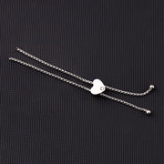 5pcs 2mm Square box chain Bracelet chain with Diamond Heart beads
