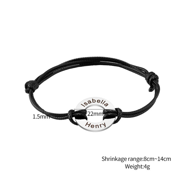 Custom Lover's Name  Braided Rope Bracelet Couple Gifts