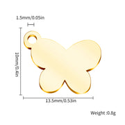 20pcs/Lot Stainless Steel Custom Logo Butterfly Charm Connector