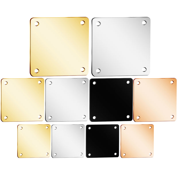 30pcs/Lot Custom Logo Square Tags Personalized Four Holes Clothing Label