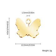 20pcs/Lot Stainless Steel Custom Logo Butterfly Charm Connector