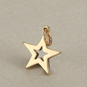 20pcs hollow cut-out star charms, stainless steel star pendant 14*16mm blanks