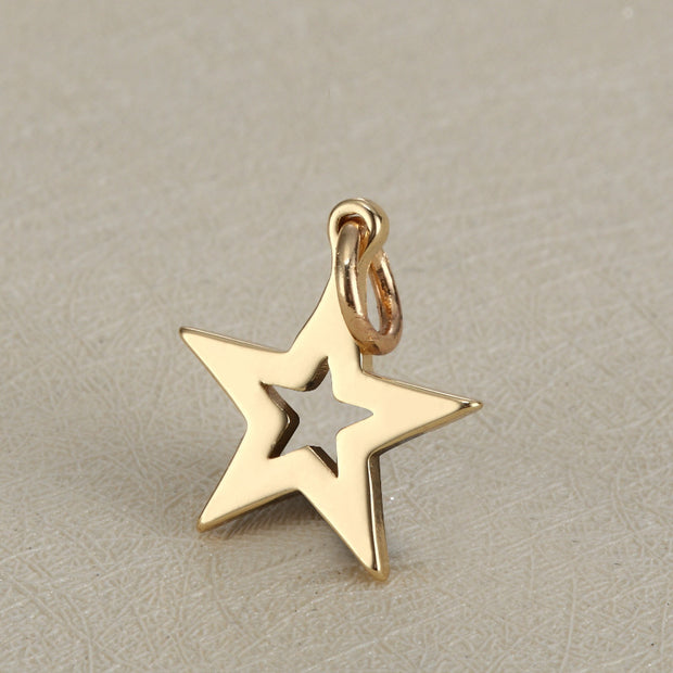 20pcs hollow cut-out star charms, stainless steel star pendant 14*16mm blanks