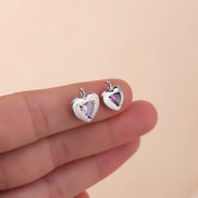 12pcs 9/10mm 12 colours mixed Heart Birthstone crystal charm accessories