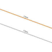 100Feet Brass 1.5mm Cable Flat Chain Wholesale Fine Bracelet Chain