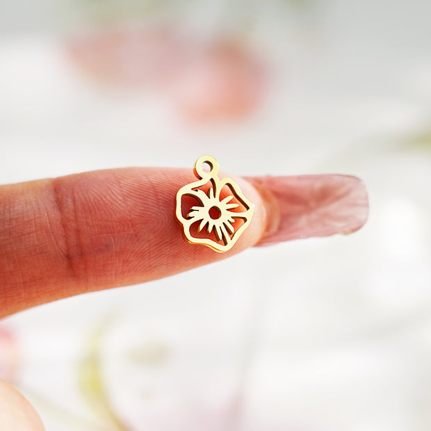 12pcs Stainless Steel Birth Flower Tags Birthflower Charms