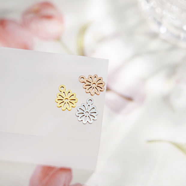 12pcs Stainless Steel Birth Flower Tags Birthflower Charms