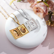 10pcs Brass Heart Round Oval Book Photo Locket Retro Locket Pendant Blanks