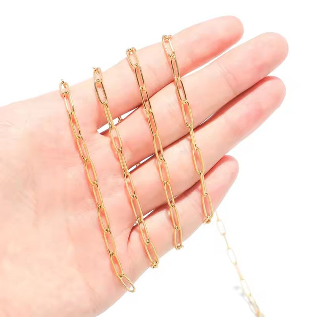 Bulksale 330ft Stainless Steel Rectangle Link Paperclip Chain Jewelry Handmade Chains