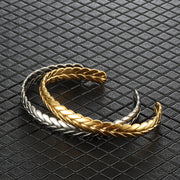 5pcs Stainless Steel Open Wheat  Cuff Bracelets
