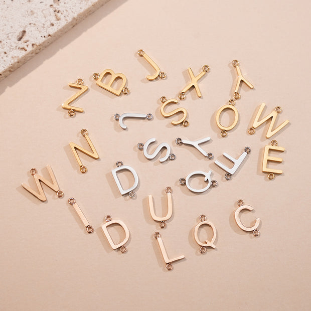 26pcs One Set A-Z letters 8.5mm Mini Initial Connector With Jump Rings