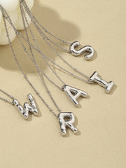 Chunky Alphabet Balloon Letter Pendant Necklace A-Z Initial Bubble Necklace