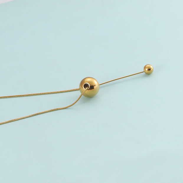 10pcs/lot Stainless Steel 1mm Round Snake Chain Necklace With Ball Fine Choker Chain