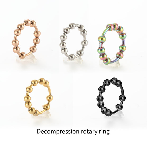 10pcs Handmade Anxiety Relief Beaded Spinner Ring