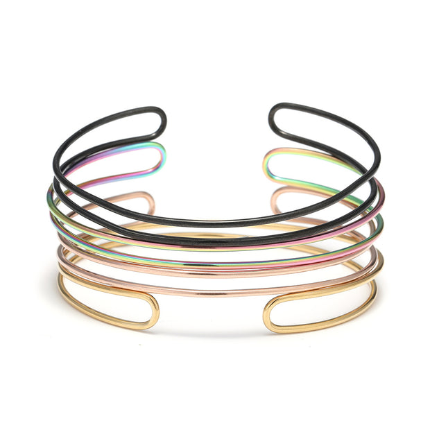 5pcs New Adjustable Open Wire Bracelet Cuff