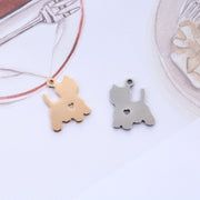 20pcs Stainless Steel Cut Out Pet Tag Hollow Dog Cat Pendant Blanks