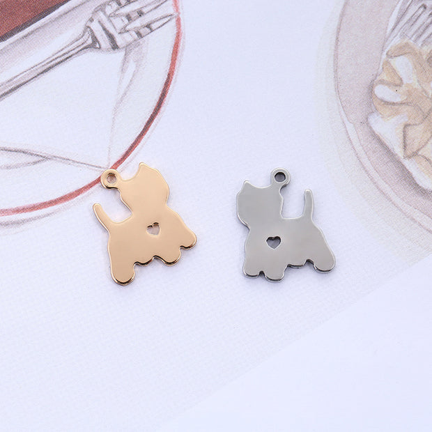 20pcs Stainless Steel Cut Out Pet Tag Hollow Dog Cat Pendant Blanks
